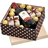 Cesta de Chocolates e Vinho