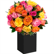 Arranjo com 24 Rosas Coloridas