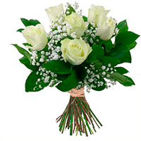 Buque de 6 Rosas Brancas