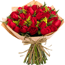 Buquê com 36 Rosas Vermelhas