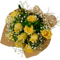 Buquê de 12 Rosas Amarelas