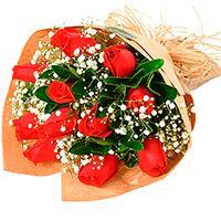 Buquê de 12 Rosas Vermelhas