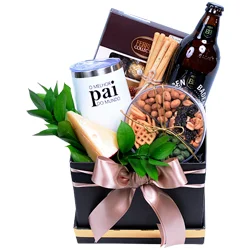 kit Presente para Pai com Cerveja , Petiscos e Queijo