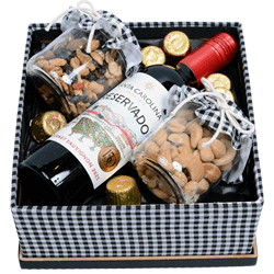 Cesta de Presente com Vinho