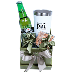 Cesta Pequena com Cerveja e Petisco