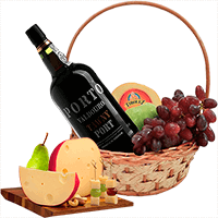 Cesta Luxo com Vinho - Do Porto