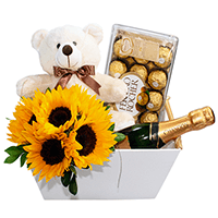 Buque Girassois e Chocolates - Floricultura Imirim