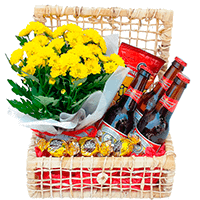 Cesta de Flores, Bebidas e Chocolate