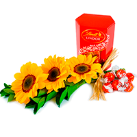 Flores de Girassol e Chocolates