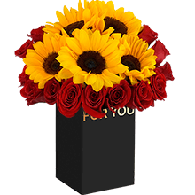 Rosas Importadas e Girassol | Entrega Flores Online